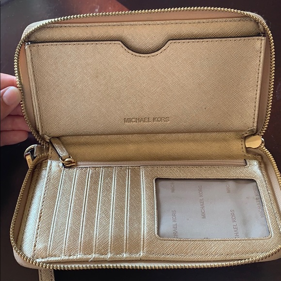 Michael Kors Gold Wristlet Wallet - Picture 3 of 8